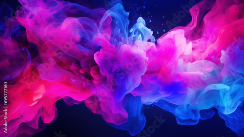 Color explosion. Fluorescent background. Paint