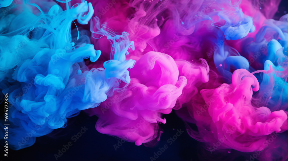 Color explosion. Fluorescent background. Paint