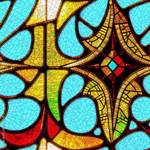 Ethereal Elegance - Seamless Stained Glass Texture (2048x2048) Nº4