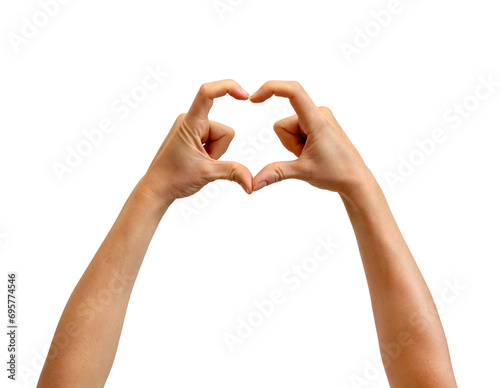 Isolated female hands gesture Heart Hands.