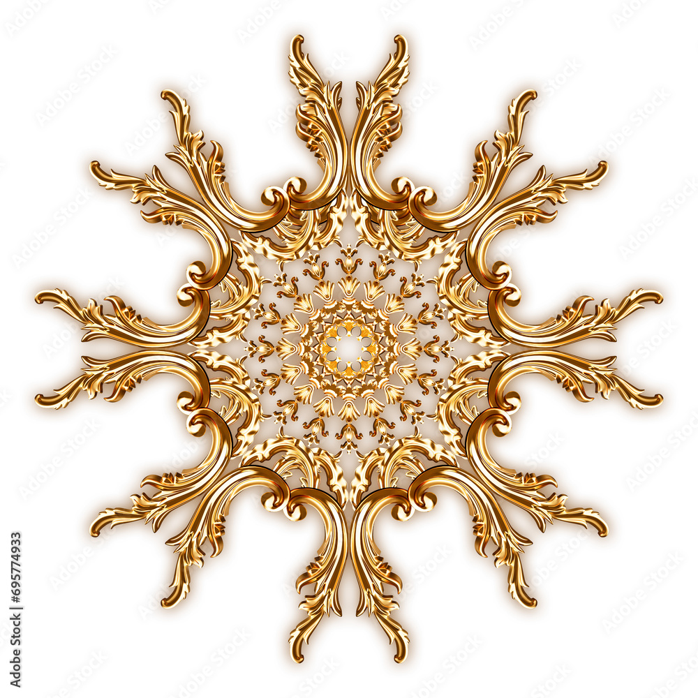 3d rendering beautiful golden relief isolated on white. luxury carving decoration of architecture. classic interior detail made of gold. 3d rendering beautiful golden relief isolated on white. luxury carving decoration of architecture. classic interior detail made of gold.