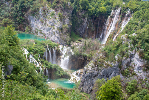 Veliki Slap Waterfall in the Plitvice Lakes National Park  Nacionalni park Plitvi  ka jezera  in the state of Gospi   in Croatia 