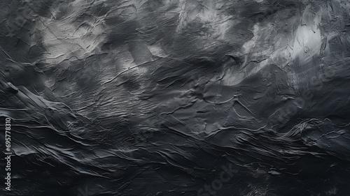 Closeup of abstract rough black art painting texture photo