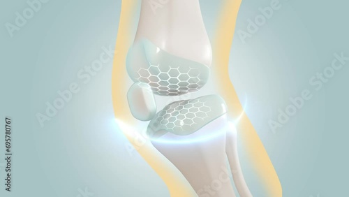 Orthopedic and bone treatment services Add collagen to knee joints 3d Rendering_EP2 photo
