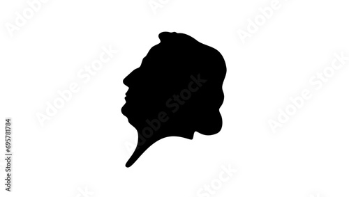 Friedrich Schleiermacher, black isolated silhouette