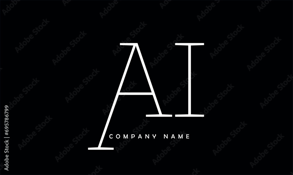 AI, IA, A, I Abstract Letters Logo Monogram