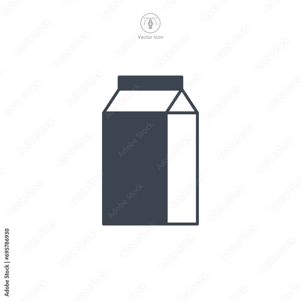 Juice Box Icon symbol vector illustration isolated on white background Juice Box Icon symbol vector illustration isolated on white background