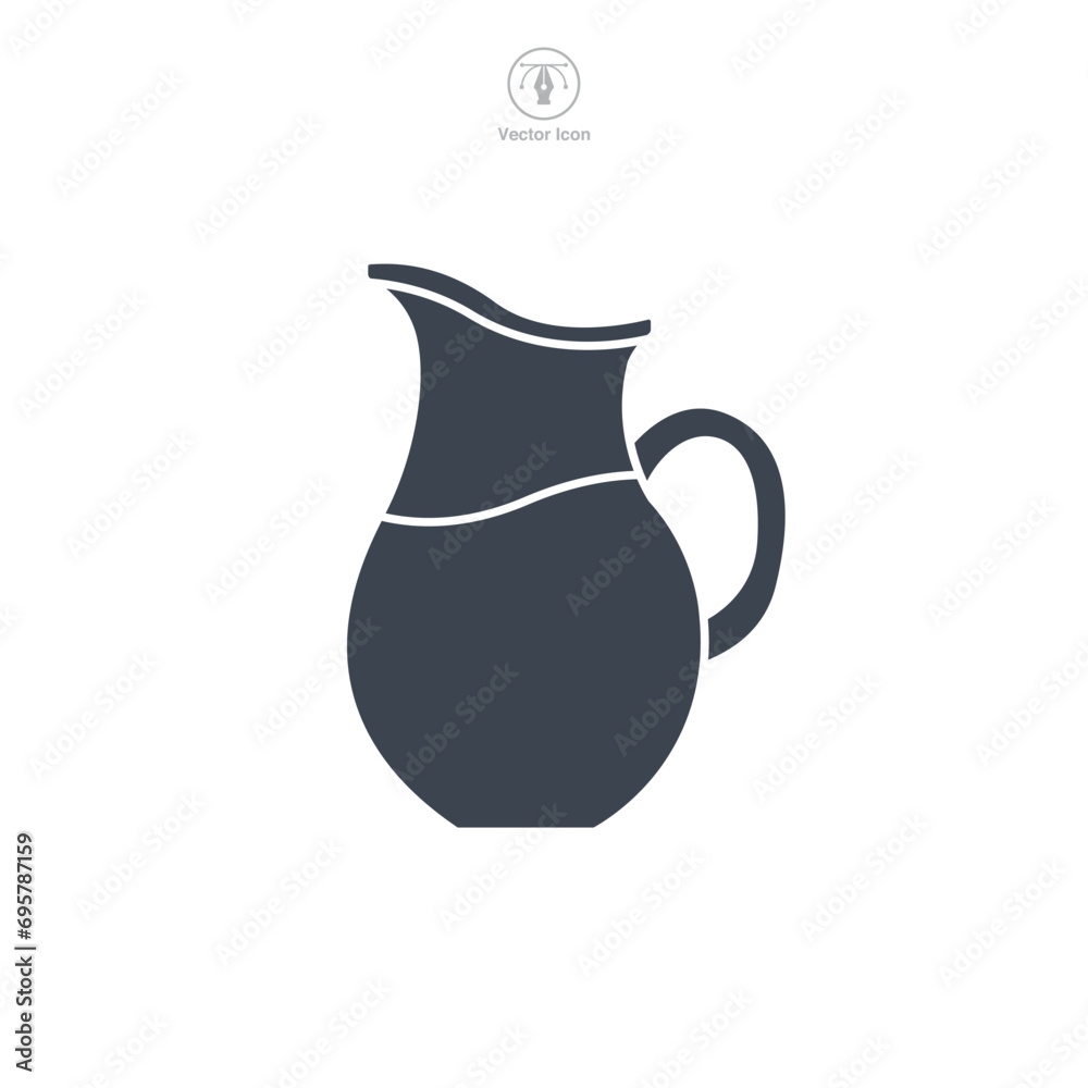 Pitcher Icon symbol vector illustration isolated on white background