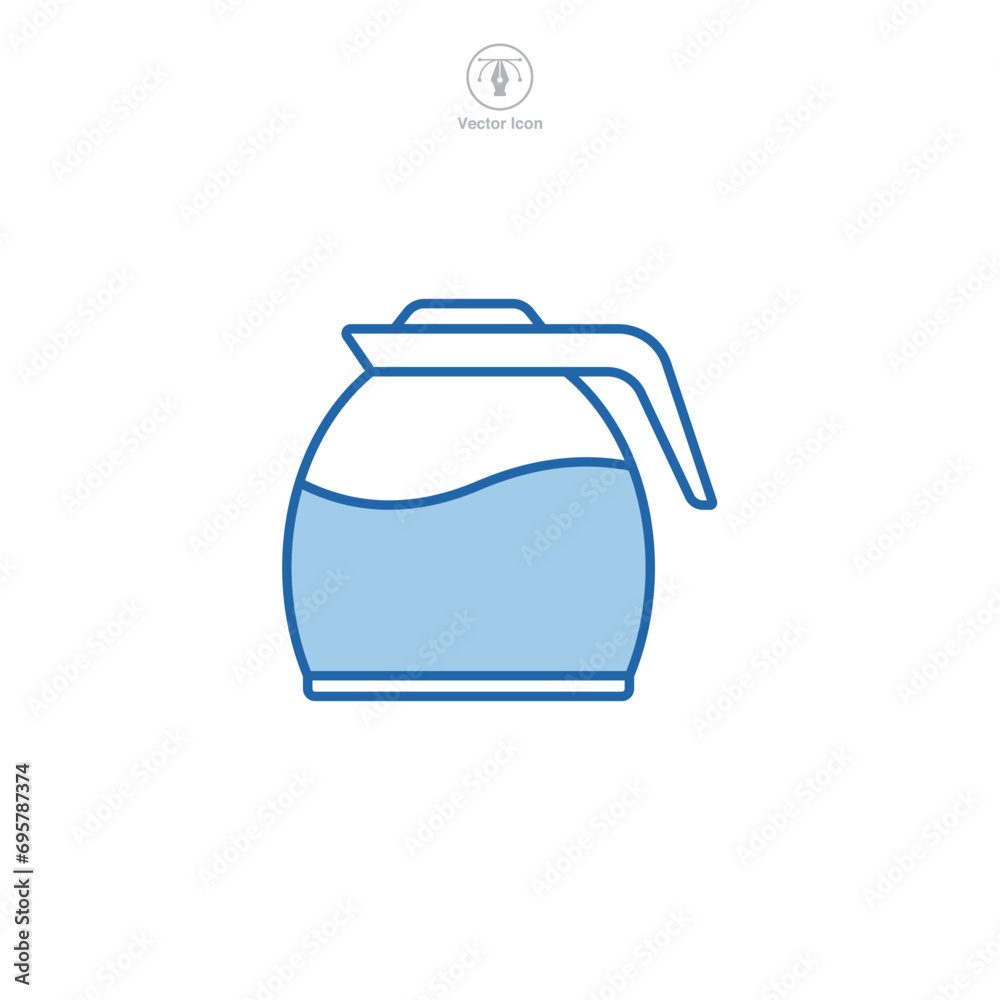 Coffee Pot Icon symbol vector illustration isolated on white background