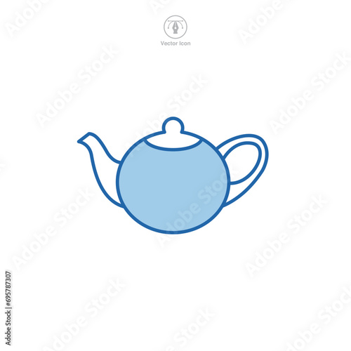 Tea Pot Icon symbol vector illustration isolated on white background