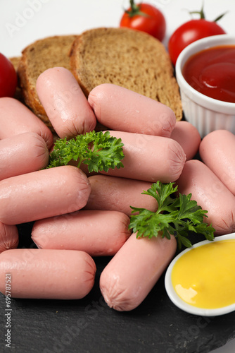 Mini sausage, concept of tasty meat food