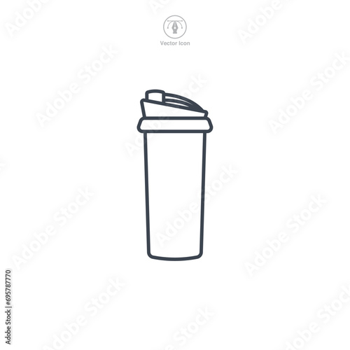 Protein Shake Icon symbol vector illustration isolated on white background
