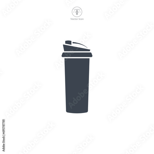 Protein Shake Icon symbol vector illustration isolated on white background