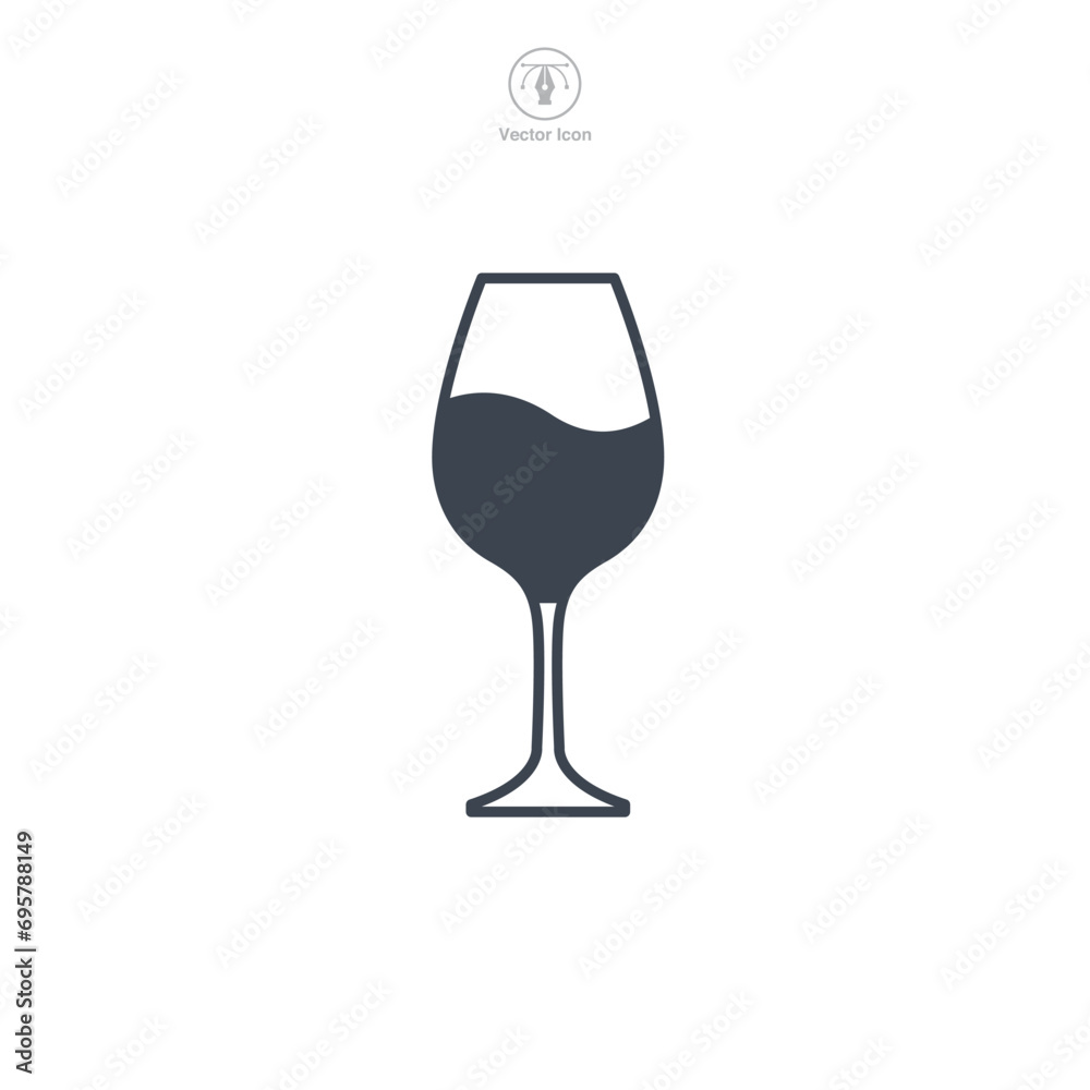 Wine Glass Icon symbol vector illustration isolated on white background Wine Glass Icon symbol vector illustration isolated on white background