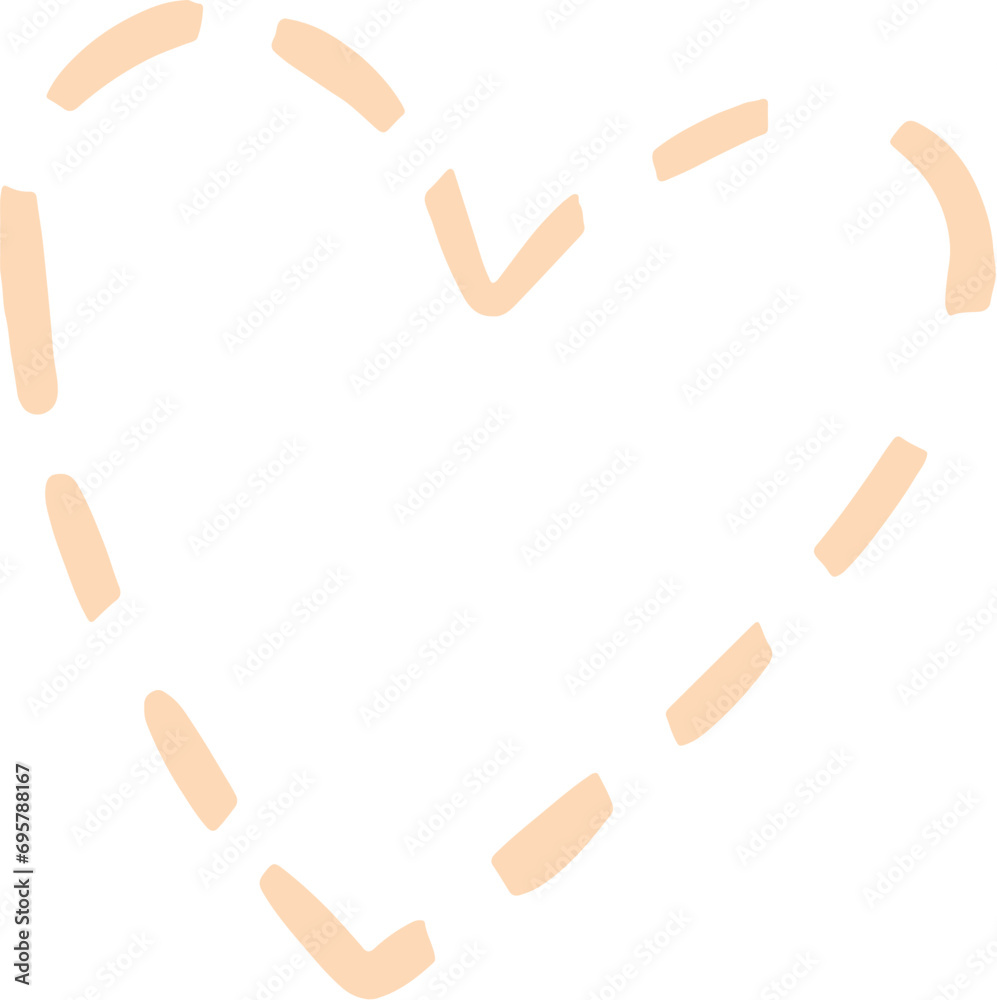 Vector illustration of outline stroke heart of peach color. Hand drawn. Symbol of love. Valentine's day. 14 February. Vector illustration of outline stroke heart of peach color. Hand drawn. Symbol of love. Valentine's day. 14 February.
