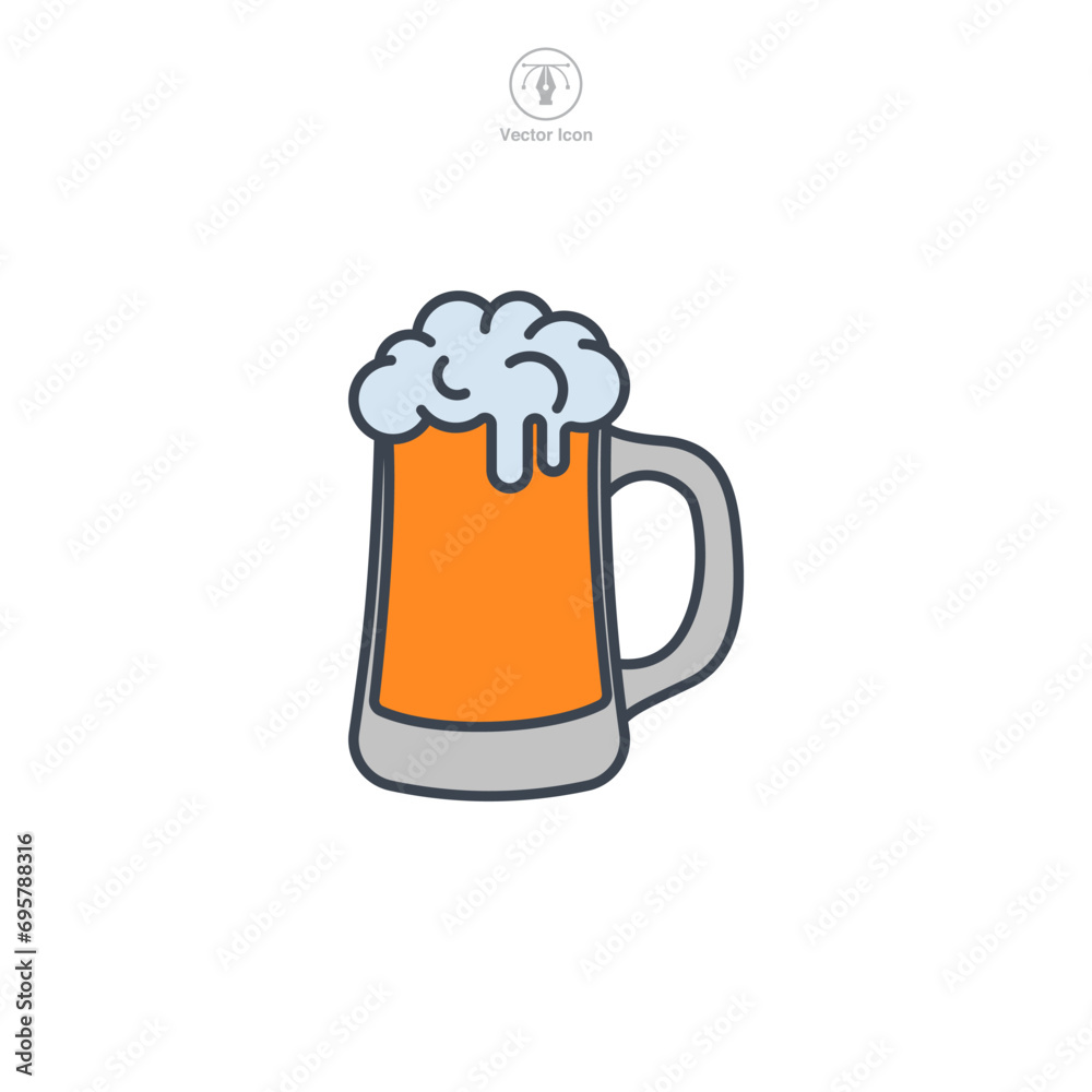 Beer Mug Icon symbol vector illustration isolated on white background Beer Mug Icon symbol vector illustration isolated on white background