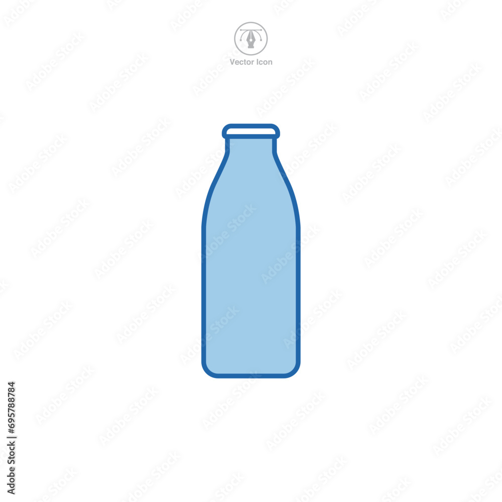 Milk Bottle Icon symbol vector illustration isolated on white background