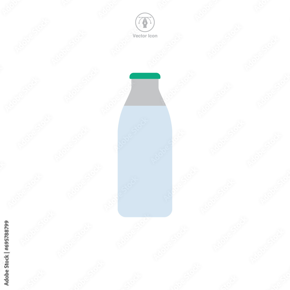 Milk Bottle Icon symbol vector illustration isolated on white background Milk Bottle Icon symbol vector illustration isolated on white background