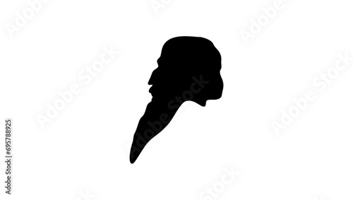 Friedrich Ludwig Jahn, black isolated silhouette