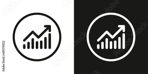 Business graph analytics chart symbol web icon vector design
