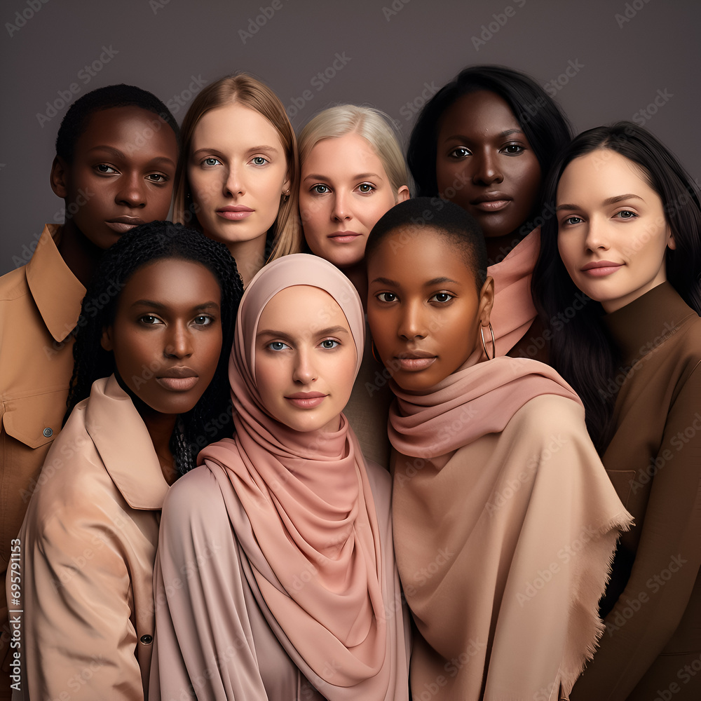 Group of women from different countries, different nationalities and religions. Happy woman's day concept. Group of women from different countries, different nationalities and religions. Happy woman's day concept.