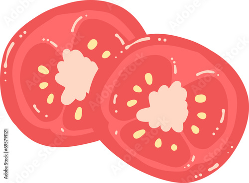 Red tomato slices illustration