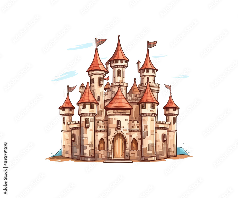 Old castle. Vector illustration design.