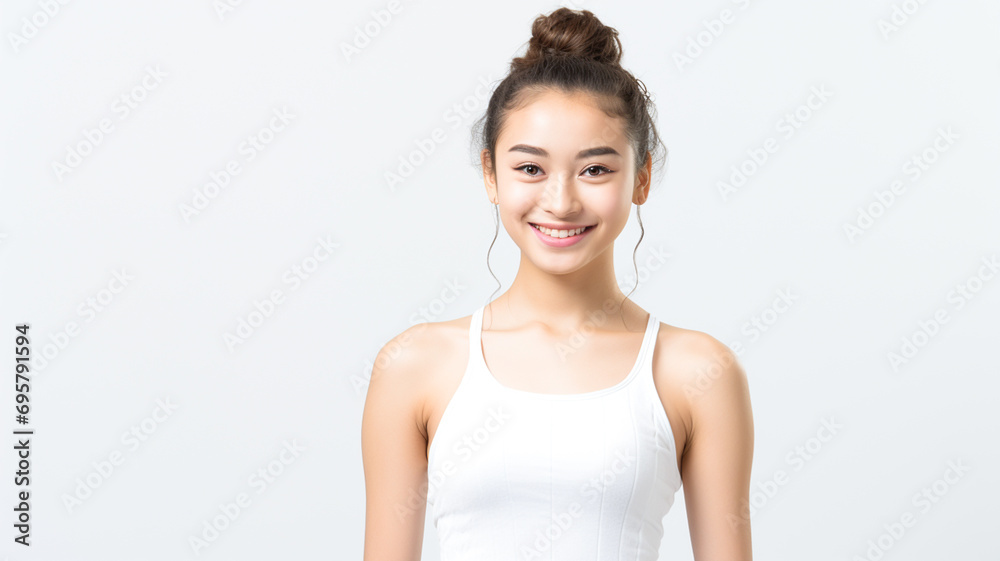 Portrait of beautiful japanese women with white background.
Portrait of beautiful japanese women with white background.
