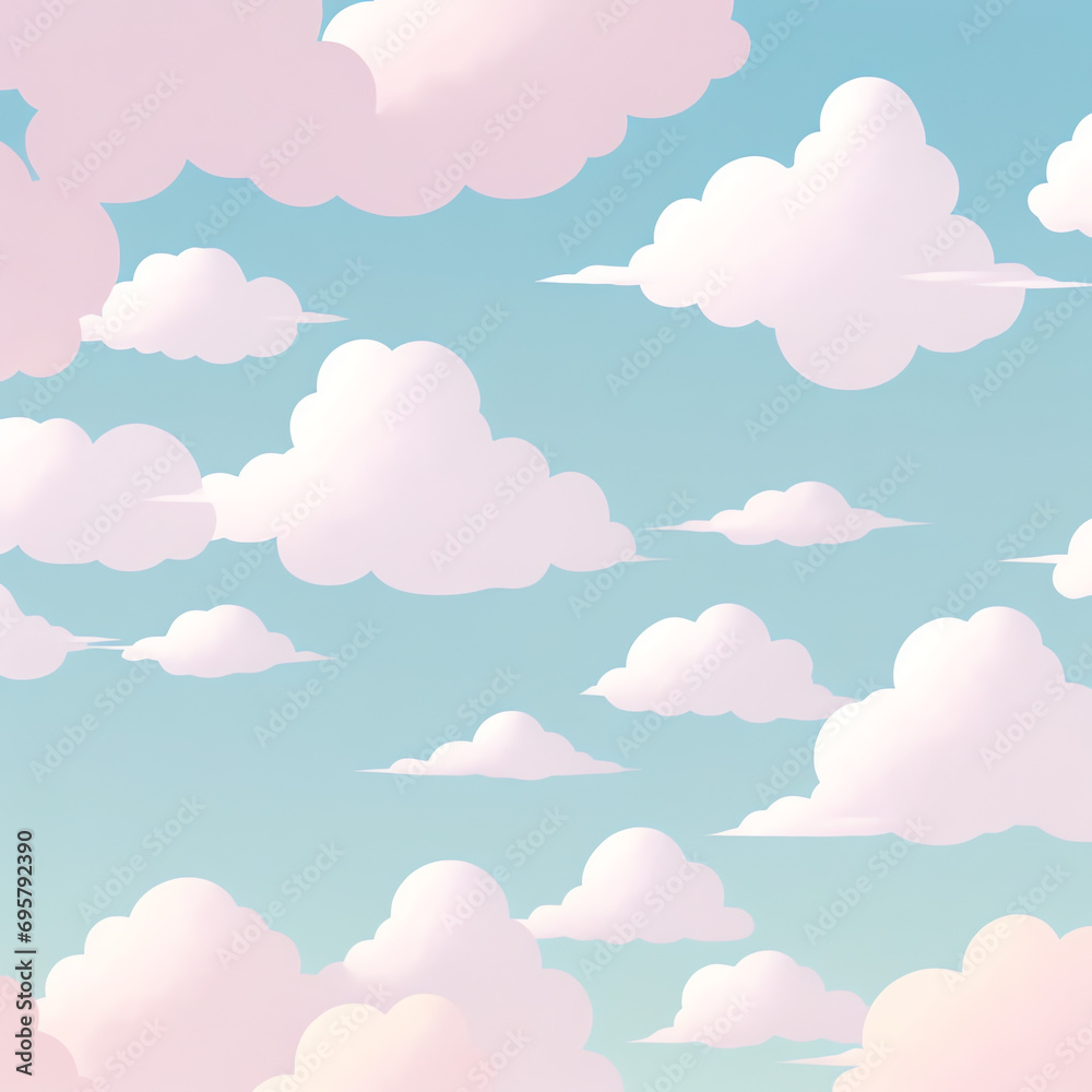 beautiful illustration of Cloudy Sky in Anime style, Anime sky, cloud, background