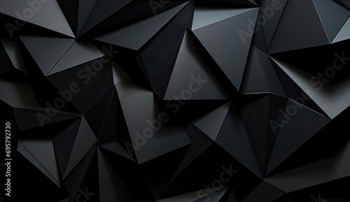 Panoramic black triangles mosaic background futuristic style © Stefan