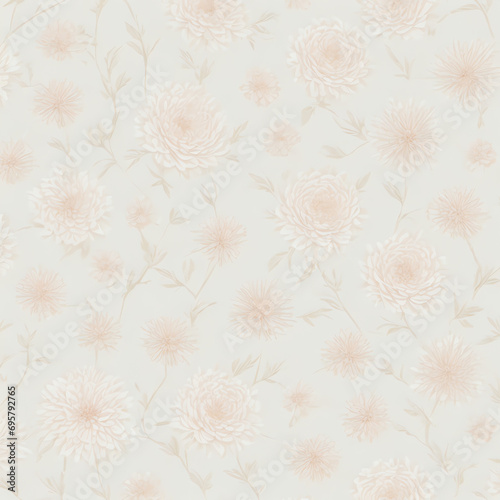 Flora vintage wallpaper background, classic wallpaper seamless vintage flower pattern on soft color background