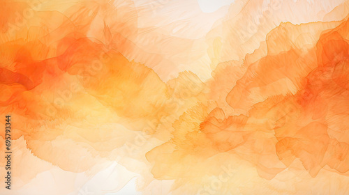Vibrant tangerine abstract watercolor background photo
