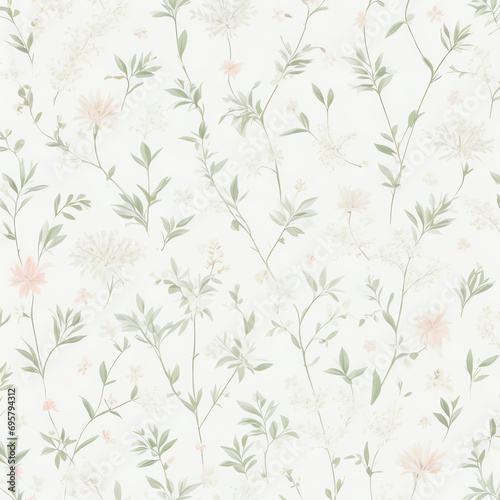 Pastel vintage flower pattern clear and clean minimalist style