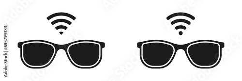 smart sunglasses black icon vector illustration design photo