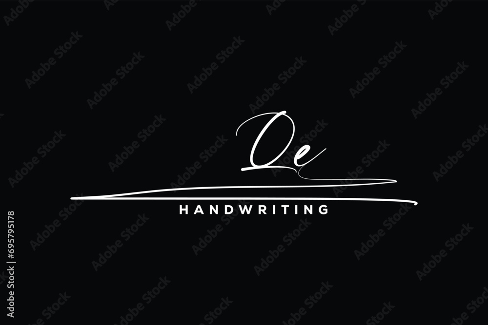 QE initials Handwriting signature logo. QE Hand drawn Calligraphy