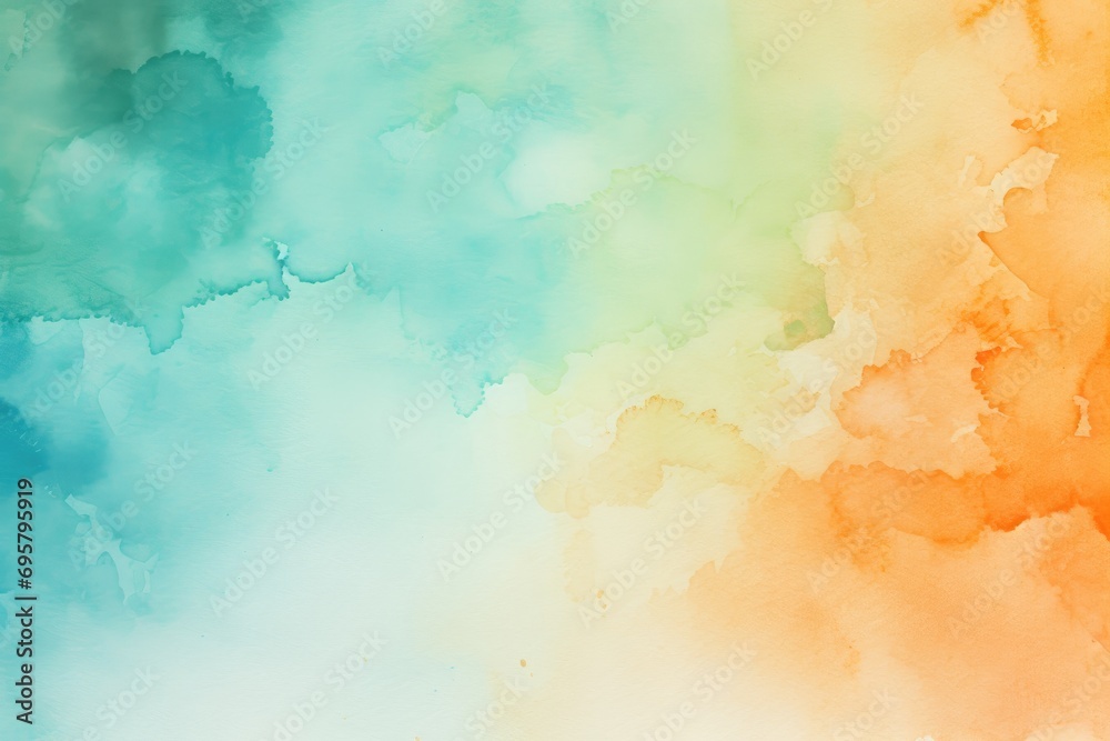 Gradient watercolor wash from peach to aquamarine Gradient watercolor wash from peach to aquamarine