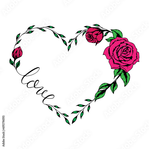 Vector Valentine Love Rose Icon illustration
