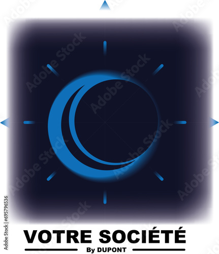 Logo Lunar eclipse in a blue sky