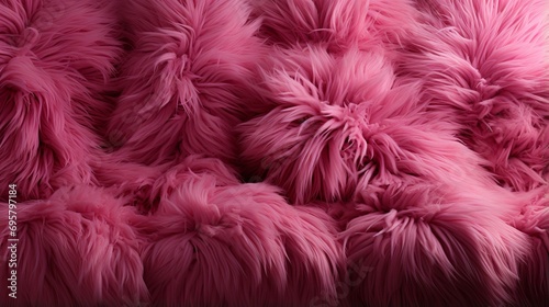 A vibrant burst of pink fluff surrounds a luxurious fur coat, evoking feelings of opulence and warmth photo