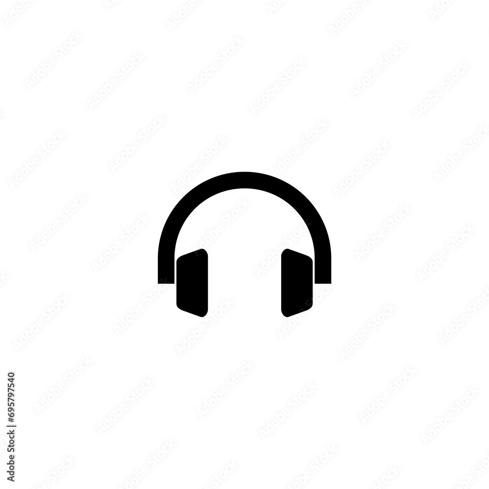 Headphones icon modern and flat style isolated on white Headphones icon modern and flat style isolated on white
