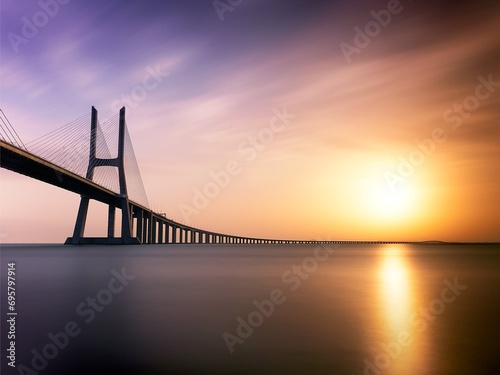 Fototapeta Naklejka Na Ścianę i Meble -  sunset and beautiful bridge