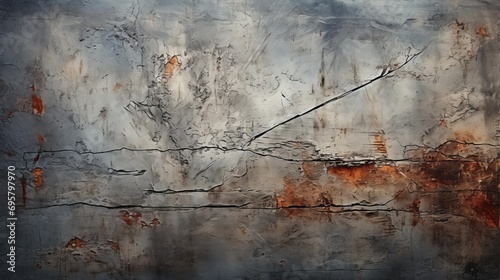 A gritty, abstract portrayal of decay and resilience, captured in a close up of a wall stained with rust photo