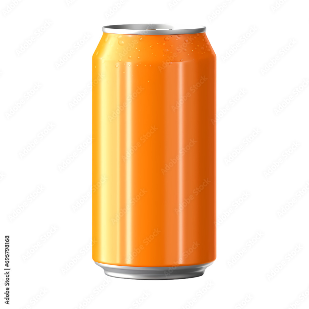 Orange soda can isolated on transparent background Orange soda can isolated on transparent background