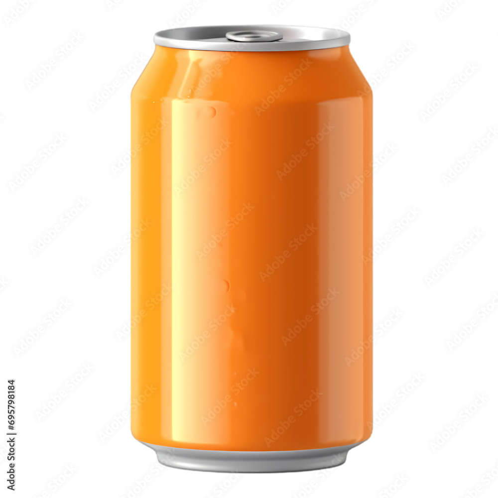 Orange soda can isolated on transparent background Orange soda can isolated on transparent background