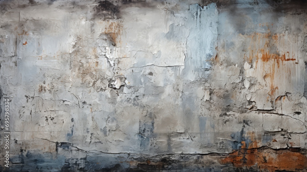 Obraz premium A decaying wall with abstract, peeling paint creates a striking and thought-provoking piece of art