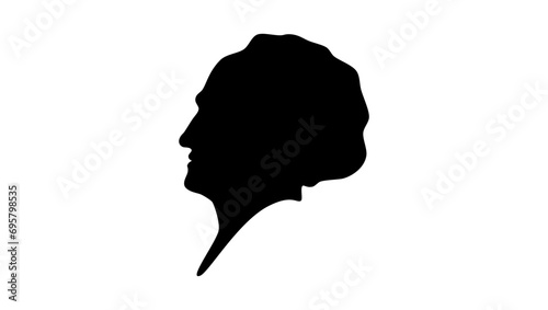 Christoph Wilhelm Hufeland, black isolated silhouette