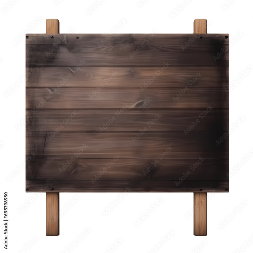 Blank wooden sign isolated on transparent background