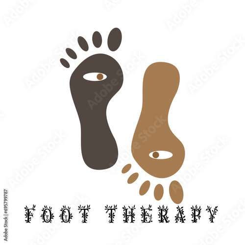 Foot sole icon, for foot sole therapy, suitable for use by acupuncture and needling therapists