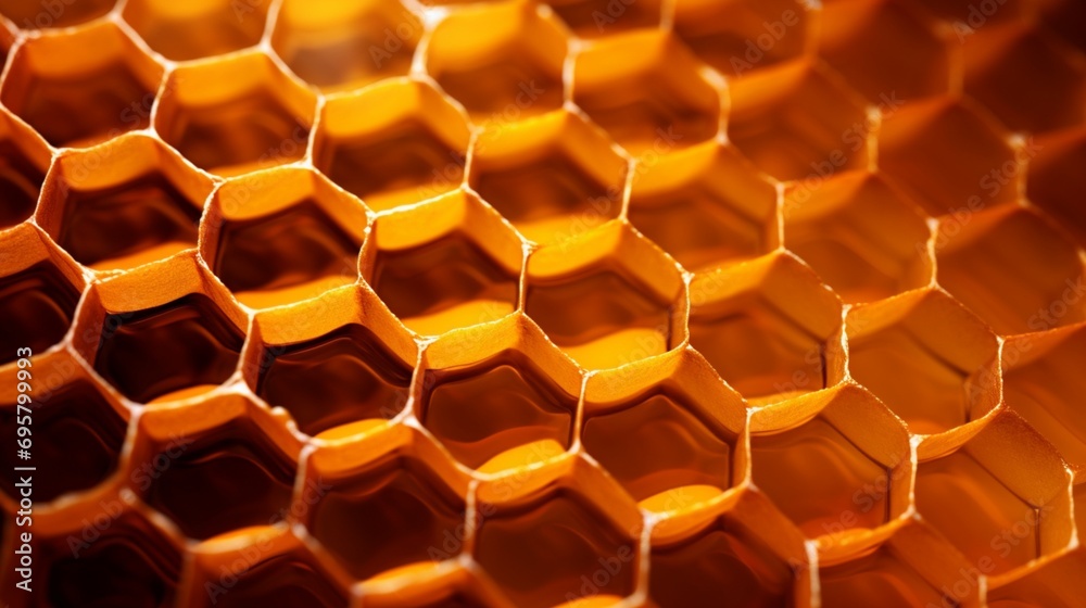 A high-quality image of a honeycomb pattern, capturing the essence of nature's precision and beauty as a background