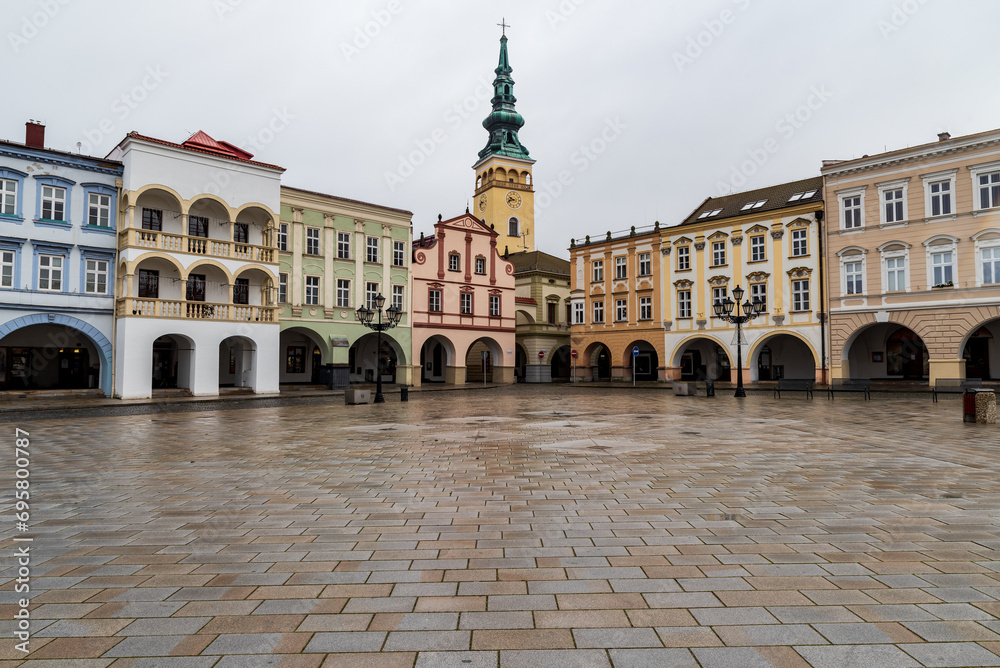 Masarykovo namesti square in NOvy Jicin city in Czech republic